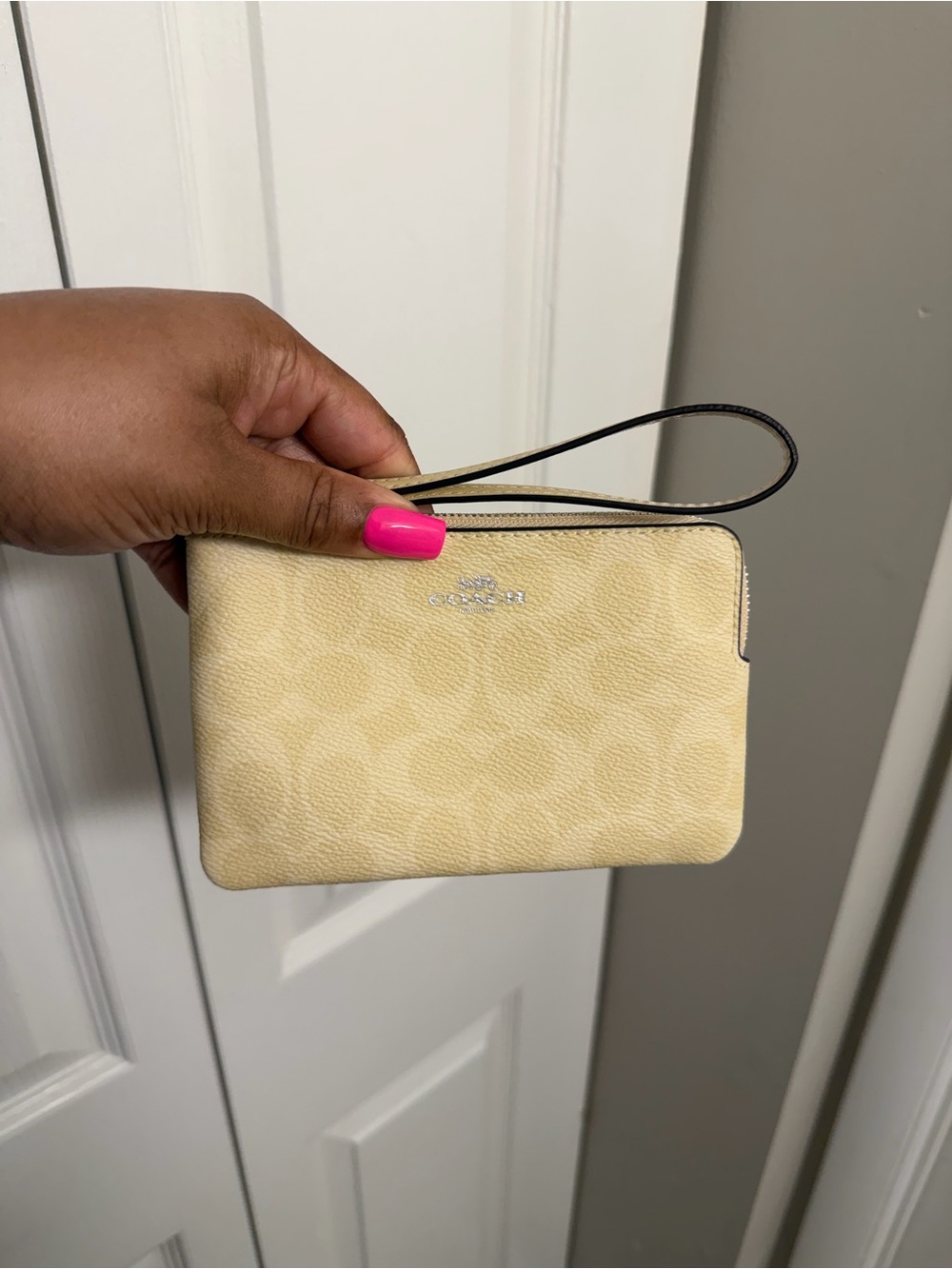 Coach Yellow Signature Wristlet with Top Zip